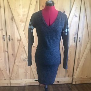 Grey, super soft, bodycon long sleeved dress